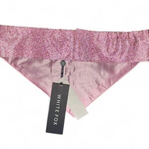 White Fox Pink Sparkle Strapless Top XS/S NWT